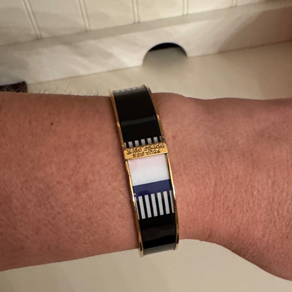 Kate Spade Striped Enamel Bangle Bracelet — See Photos